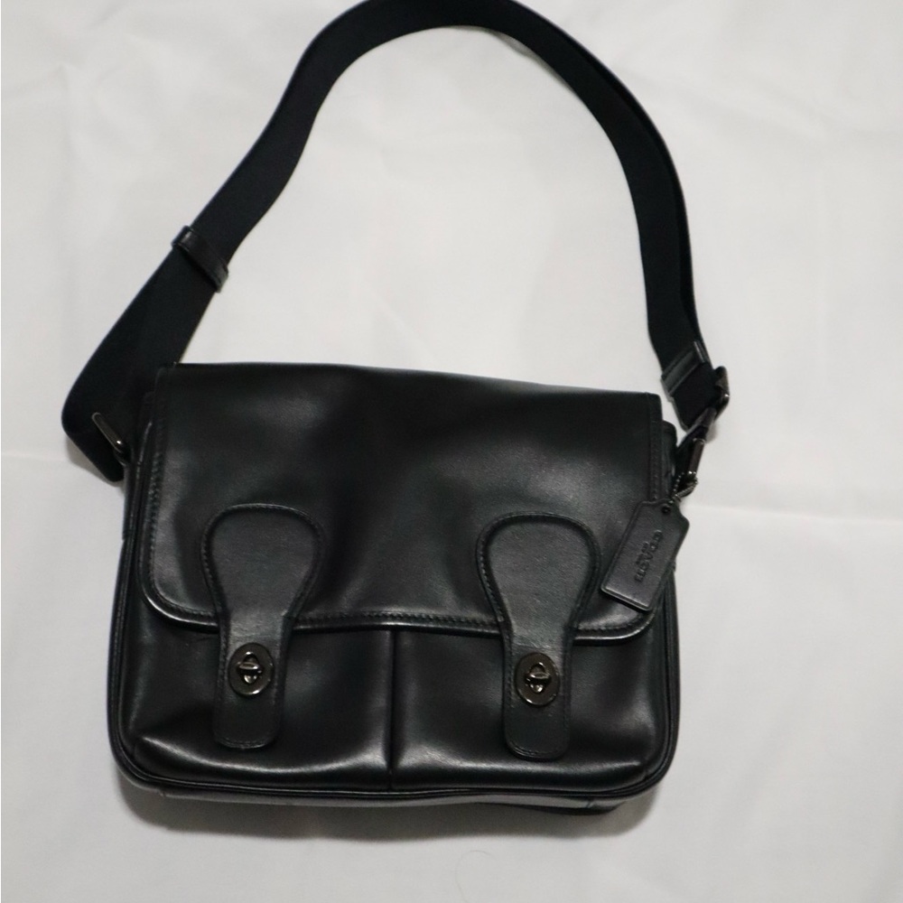 Coach Black Leather Messenger Bag